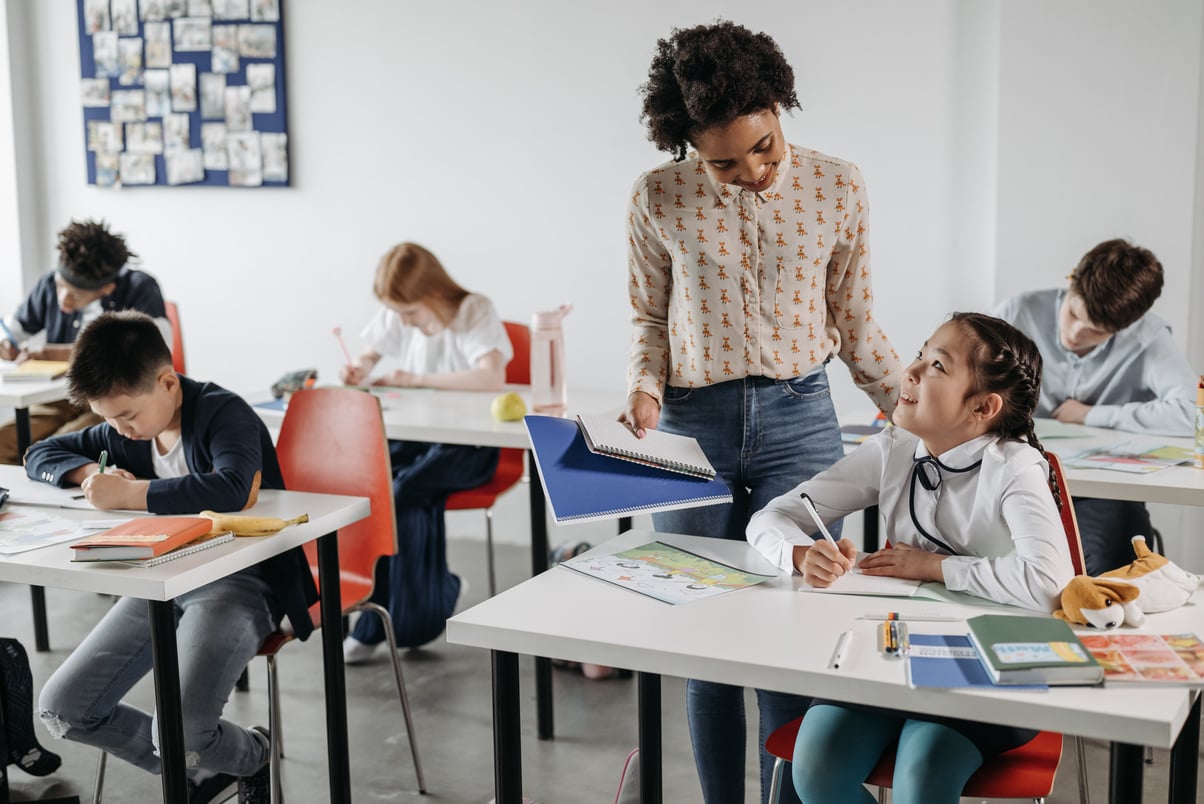 Student Looking at her Teacher